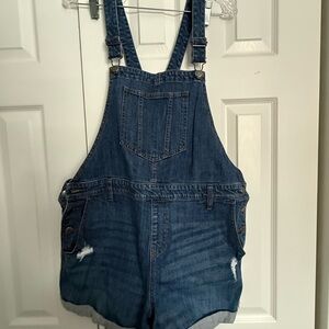 Old Navy Dark Denim Overall Shorts